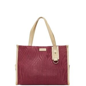 Burberry check handbag tote bag purple Beige Tan canvas leather